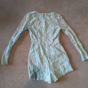 Seafoam Green Mint Lace Romper